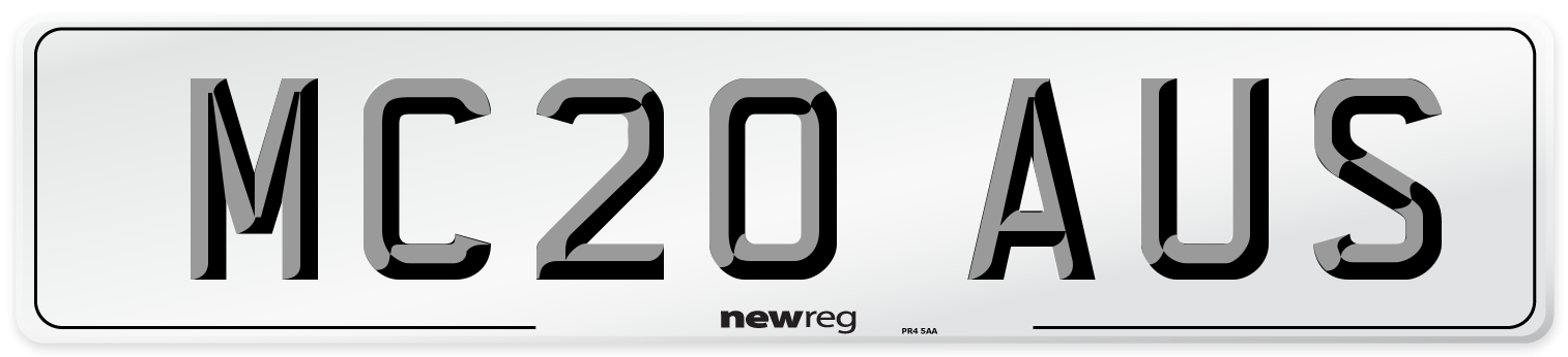 MC20 AUS Number Plate from New Reg